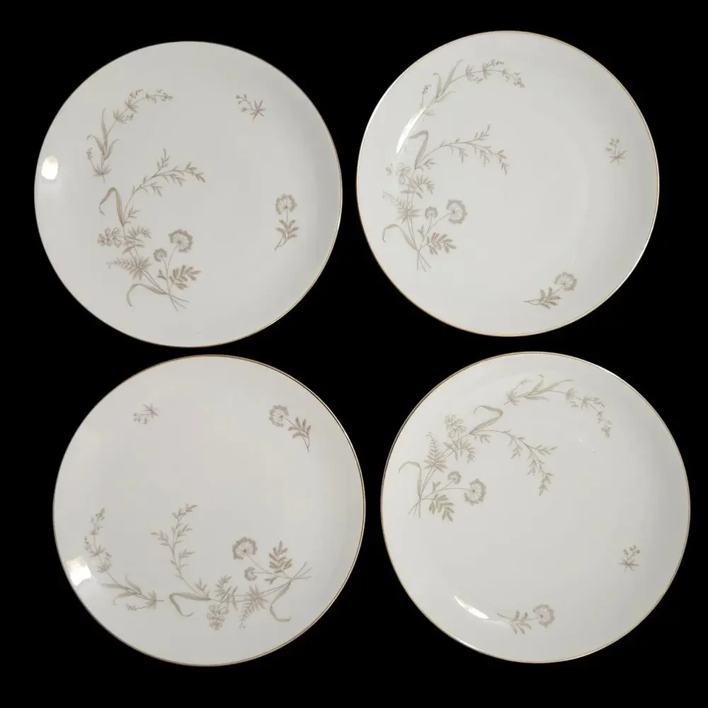 Johann Haviland Bavaria Wildflower Salad Plates Set of 4 Gold Trim 8
